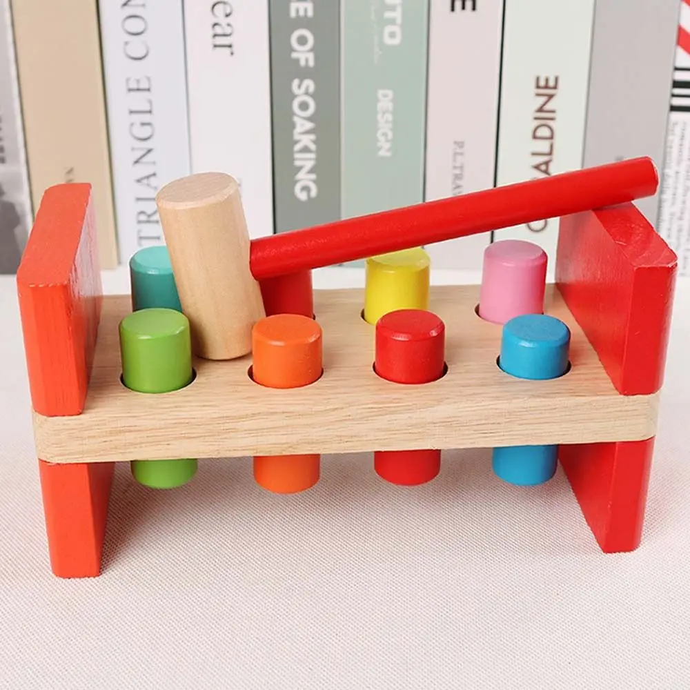 Allenamento motorio fine Martello in legno Cognizione dei colori Figura geometrica Aiuto per l'allenamento Montessori Colorato Educazione precoce in età prescolare