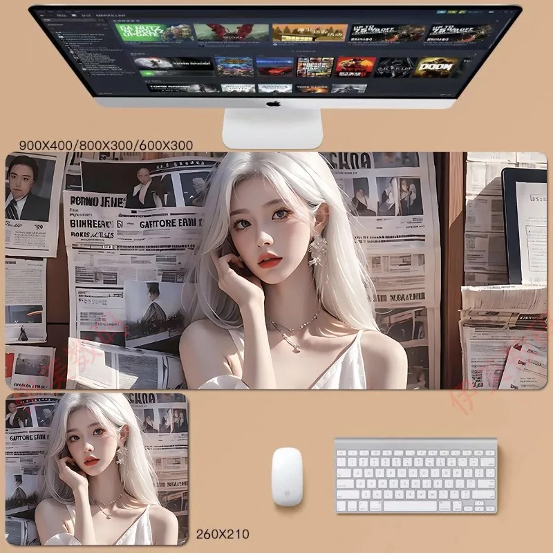 

Большой коврик для мыши с анимацией, коврик для клавиатуры, игровой коврик для стола