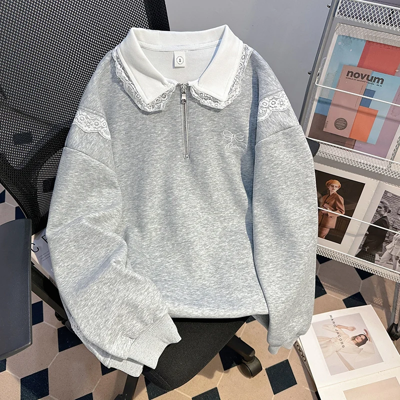 

Женская тонкая толстовка с вышивкой, свободного кроя, однотонная, весенне-осенняя, модный дизайн, удобная, дышащая