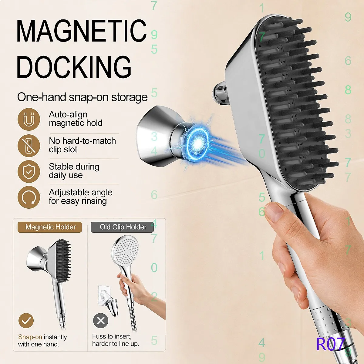 cross-border-pet-magnetic-shower-head-set-pressure-multi-gear-flow-adjustment