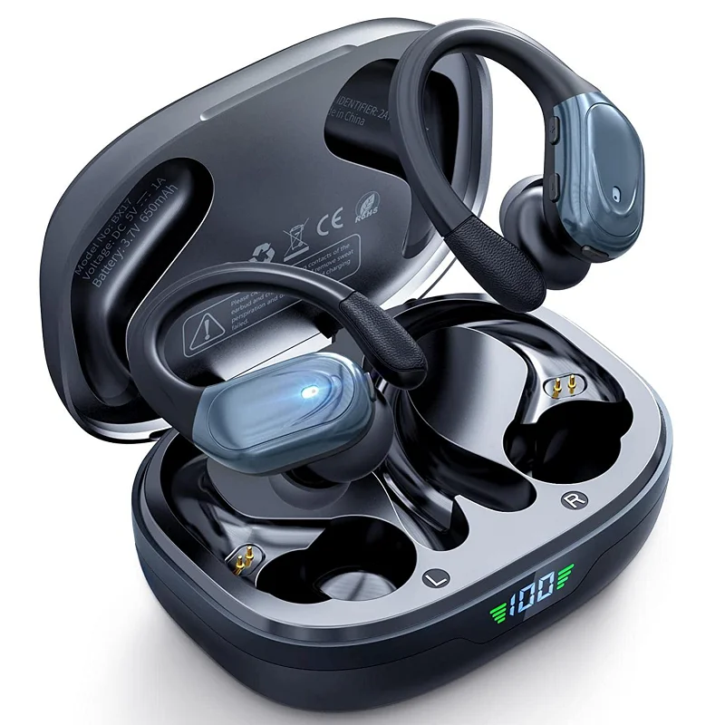 

Wireless Earbuds Bluetooth Headphones 75Hrs Playtime Sport Earphones with LED Digital Display Waterproof Earphones HiFi Sound