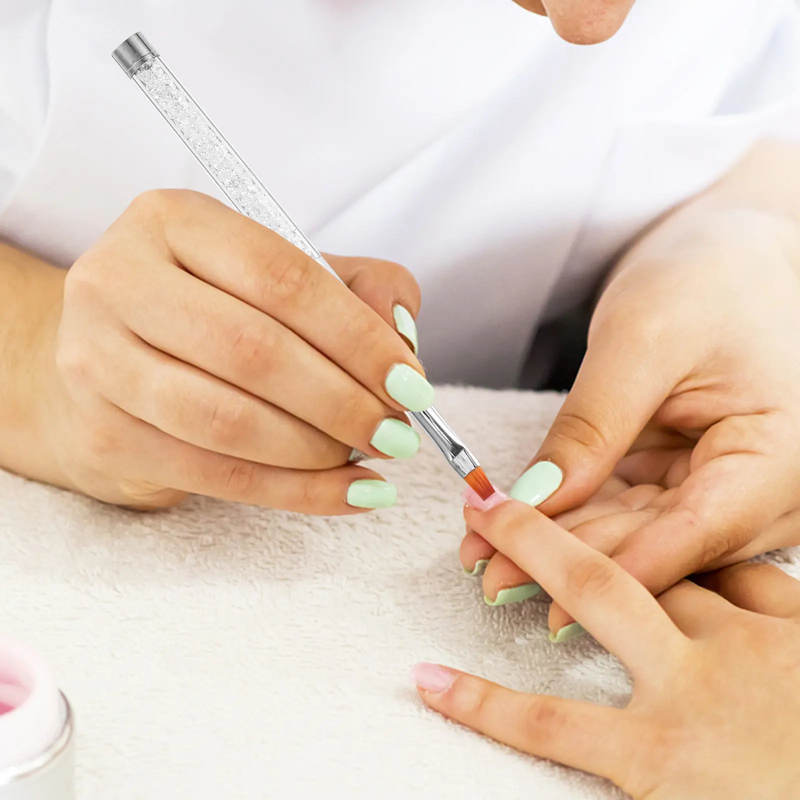 

Кисть для дизайна ногтей с хрустальной ручкой и бусинами для точной проработки, точечной росписи, создания полосок, инструменты для DIY маникюра