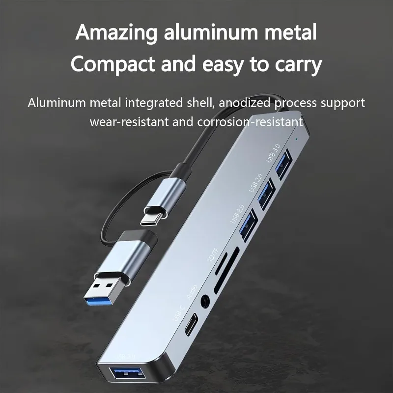 

Двухпортовый адаптер-концентратор 4-в-2 для HDTV с кардридером и быстрой зарядкой PD для MacBook