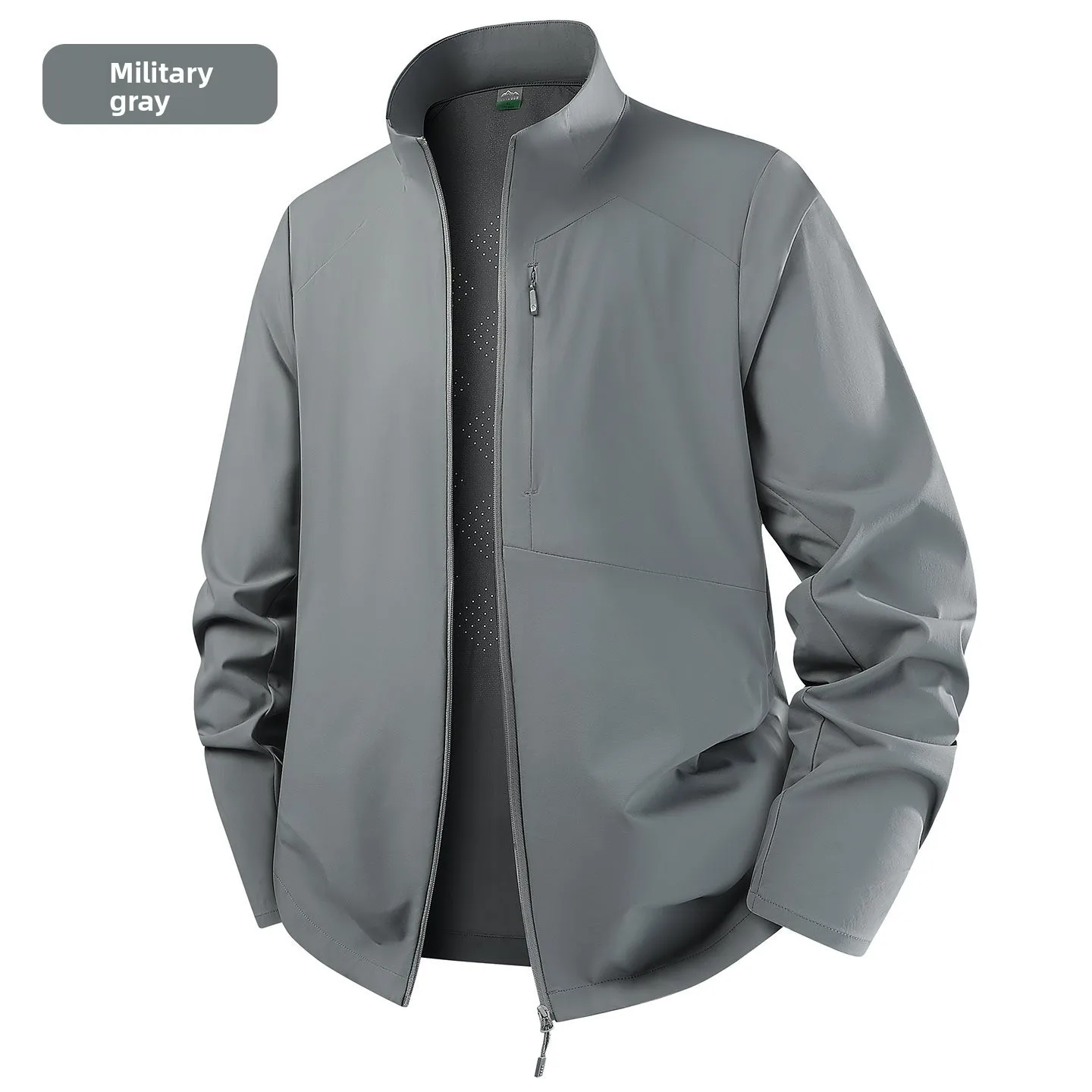 Men's Lightweight Ice Silk Stand Collar Sun Protection Clothing Quick Dry Breathable Summer Jacket Ultraviolet Protection Out