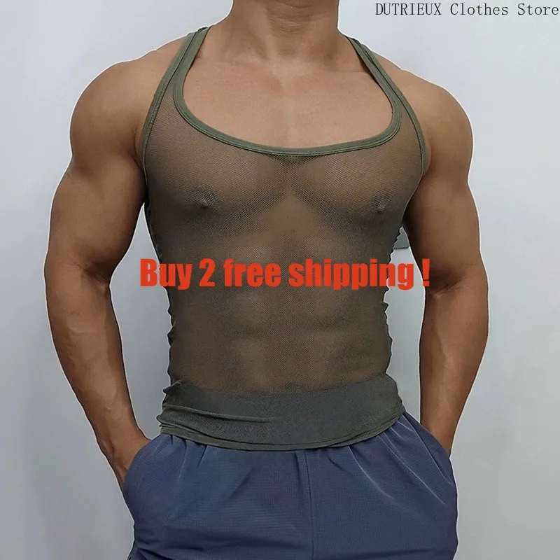 

Лето 202, мужской облегающий жилет, прозрачный спортивный топ из сетки, дышащий быстросохнущий костюм для фитнеса, наряды для вечеринок на музыкальный фестиваль