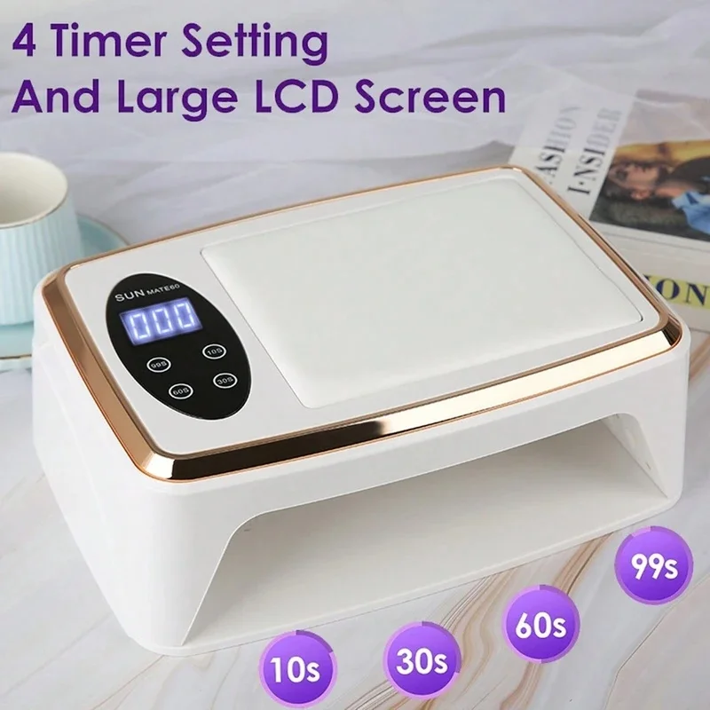 Professional 90LED UV LED Nail Dryer Lamp, Large Space for 2 Hands, Fast Curing All Gel Polish Smart Sensor Manicure Salon