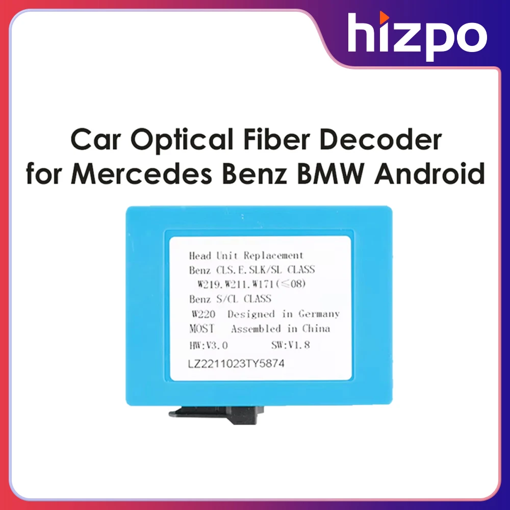 HIZPO Android Autoradio D2B Glasfaserbox für Mercedes Benz Porsche mit Harman Kardon JBL Bose Externer Verstärker