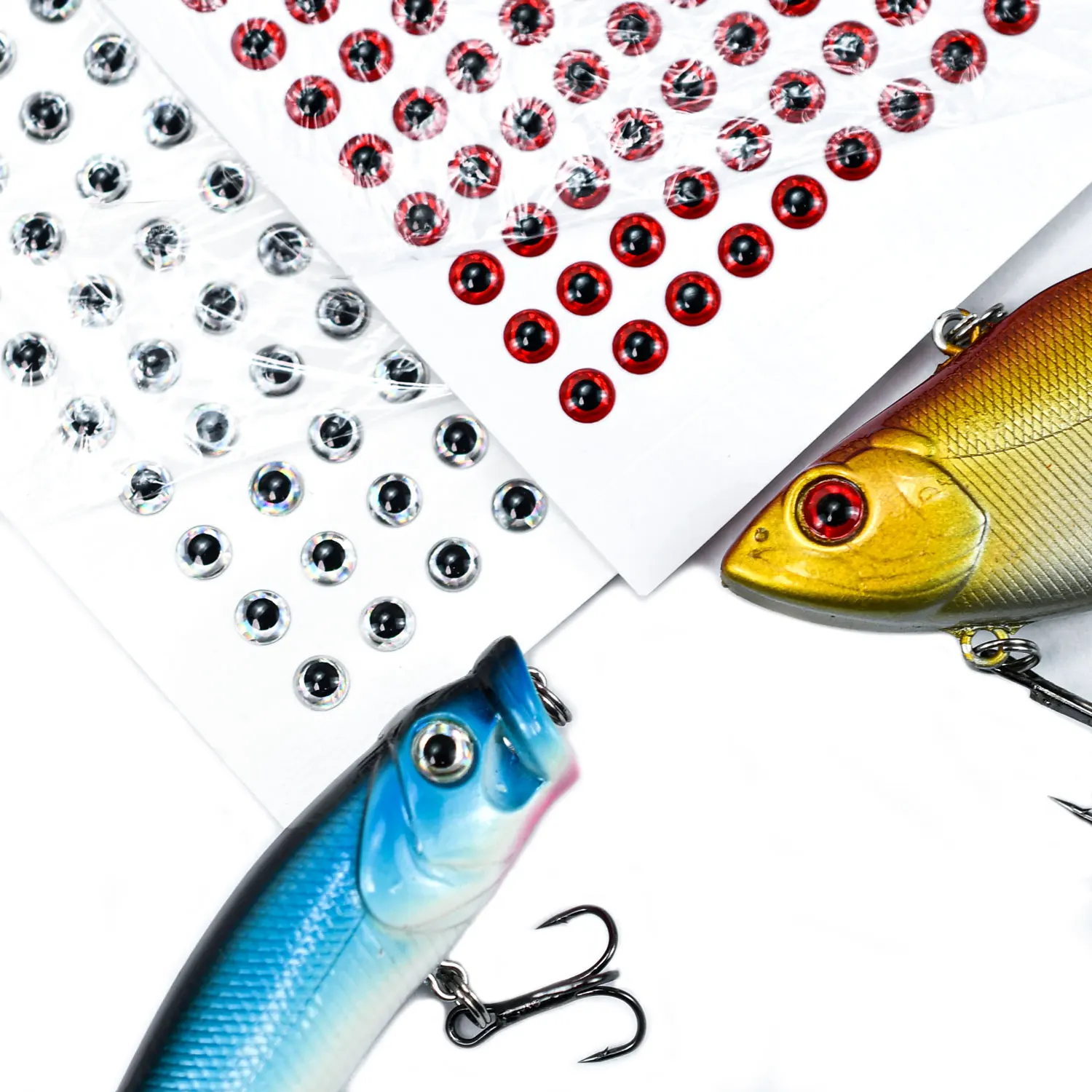 Multi Color Realistic Fish Eyes Sticker Self-adhesive 3D Epoxy Eyes For Crankbait Minnow Lure Making DIY Fishing Bait Parts