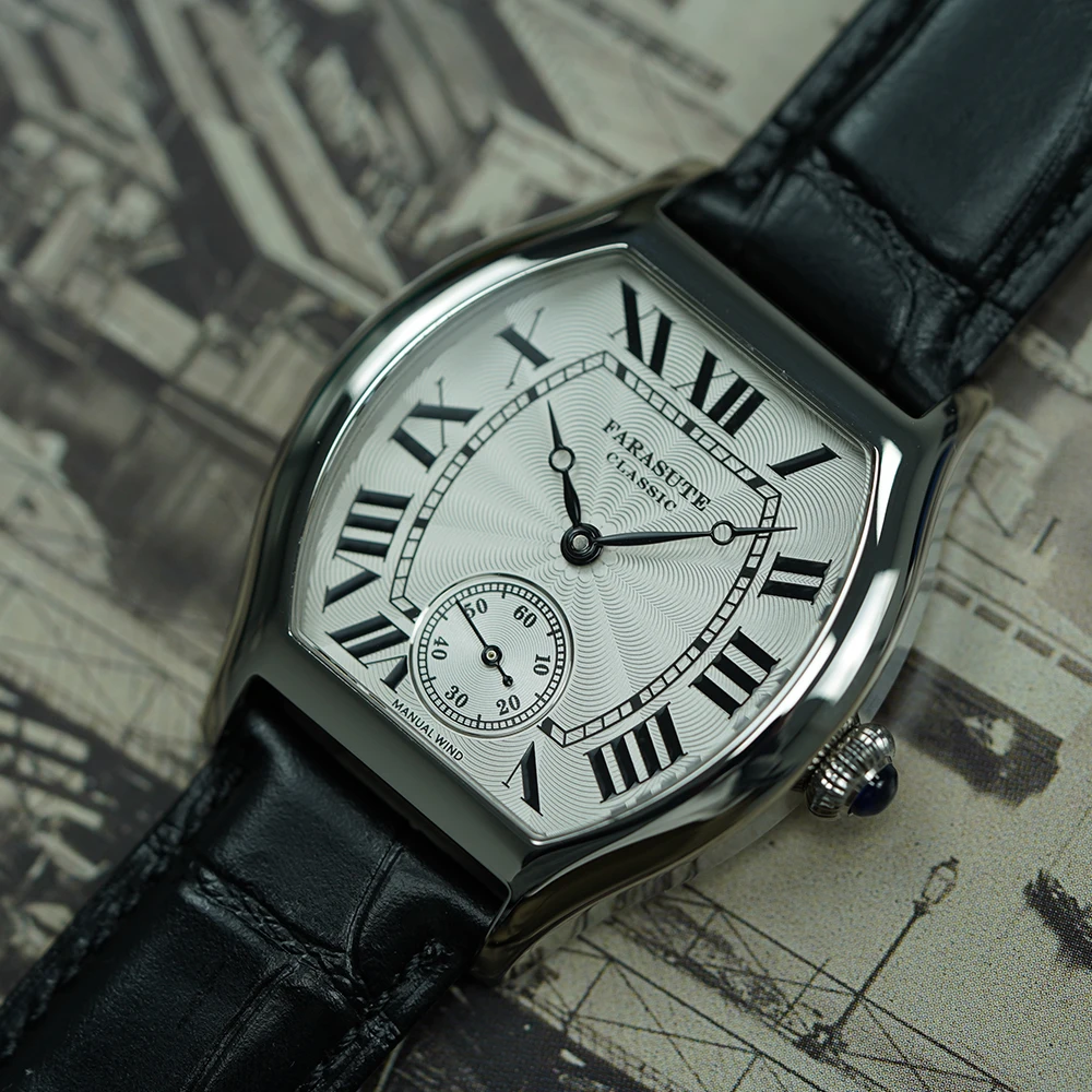 FARASUTE New Classic Hangzhou Customized Movement Manual Mechanical Watch Men Sapphire Crystal Small Second 50m Waterproof Reloj view 2