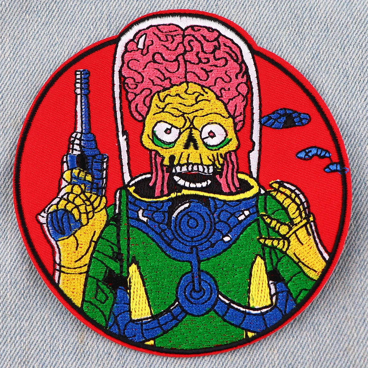 Movie Alien Cool Patch Punk Embroidered Patches For Clothing Cartoon Stickers Patches On Clothes DIY Badges