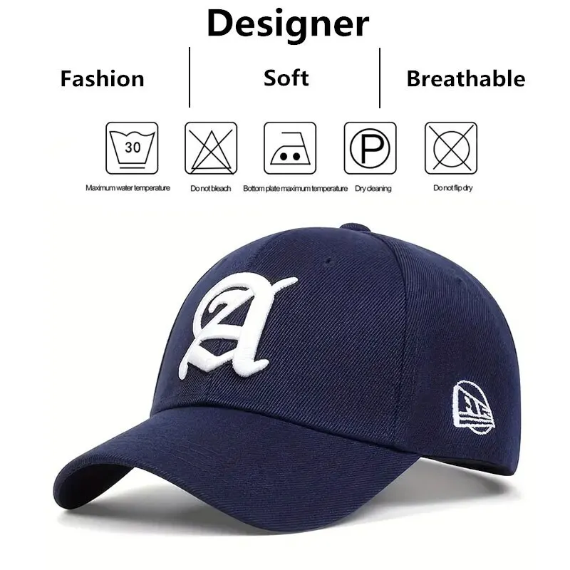 Fashion Letter A Embroidery Baseball Caps Spring and Autumn Outdoor Adjustable Casual Hats Sunscreen Hat