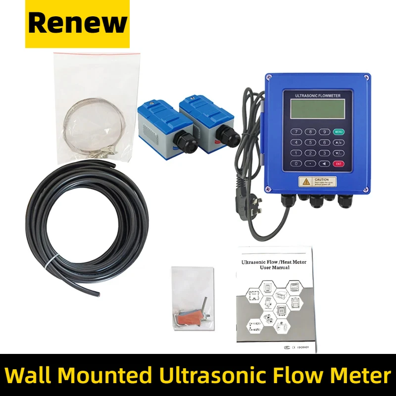 TUF-2000B-TM-1 Transducer DN50mm-DN700mm Ultrasonic Liquid Flowmeter Wall Mounted Type ModBus Water Flow Meter