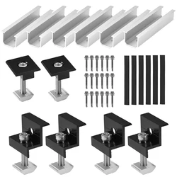 Solar Panel Bracket Kit 6 Pieces Aluminium 12 Cm U-shape Mounting Rail 30mm/35mm Solar Mounting Rail Connector or Tiled Roof Fla