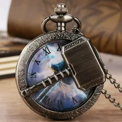 Reloj de bolsillo de Metal de dibujos animados para hombres y mujeres, estilo de martillo, colgante de moda