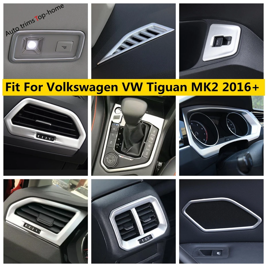 

Window Lift / Dashboard Air AC / Head Light / Door Speaker Cover Trim Matte Accessories Interior For Volkswagen Tiguan 2016-2022