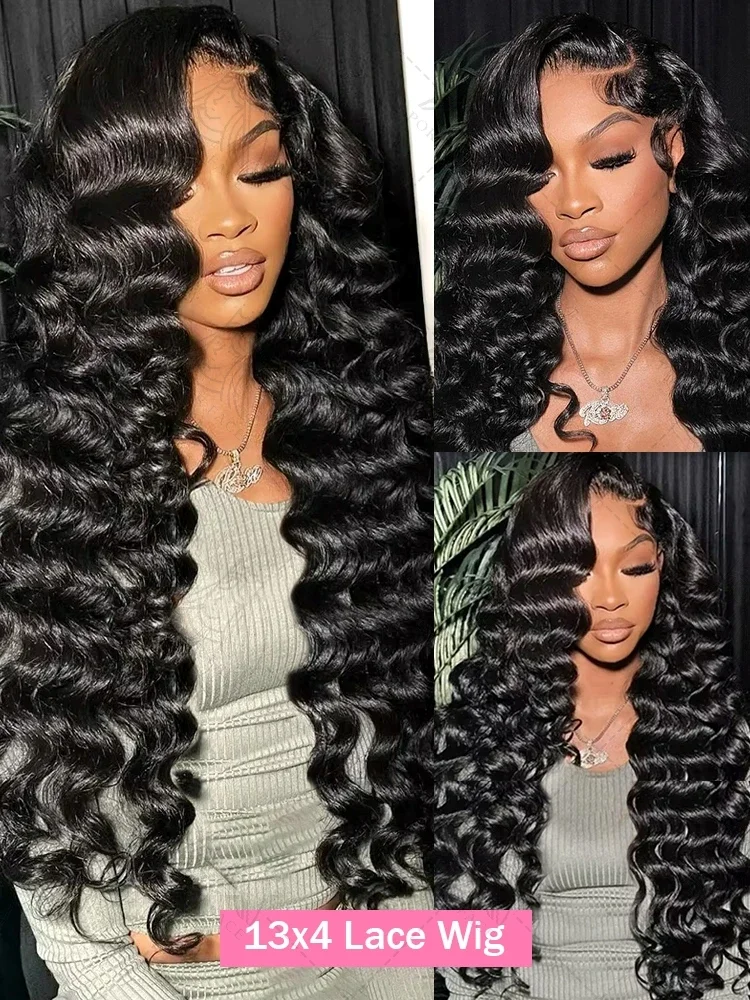 250 الكثافة فضفاضة موجة عميقة الدانتيل الجبهة الشعر البشري قبل قطعها 13x6 30 40 بوصة شعر مستعار 13x4 HD المياه مجعد الدانتيل أمامي ريمي الباروكات