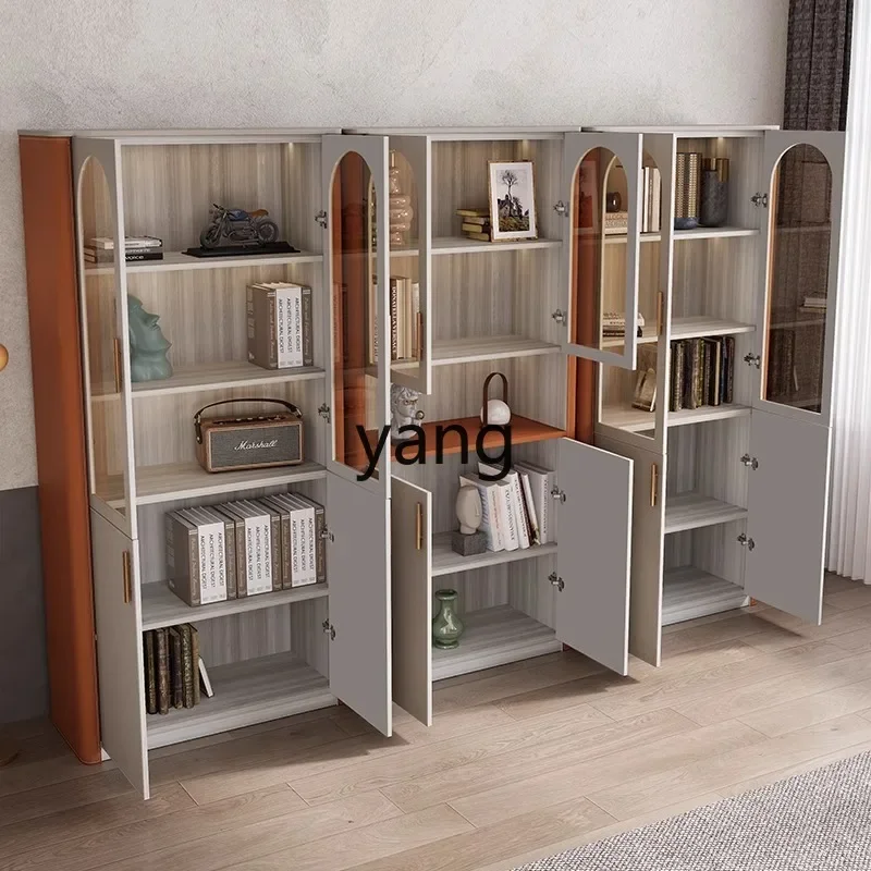 LTT High-End Bookcase Study Room Glass Door Display Cabinet Multi-Functional Storage Cabinet Hand-Made Ornaments