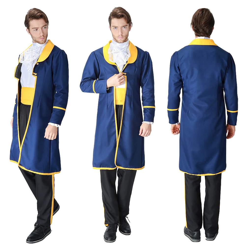 

Cartoon Anime Beast Adam Cosplay Prince Cosplay Fantasia Costume Disguise For Men Adult Uniform Coat Halloween Carnival Suit