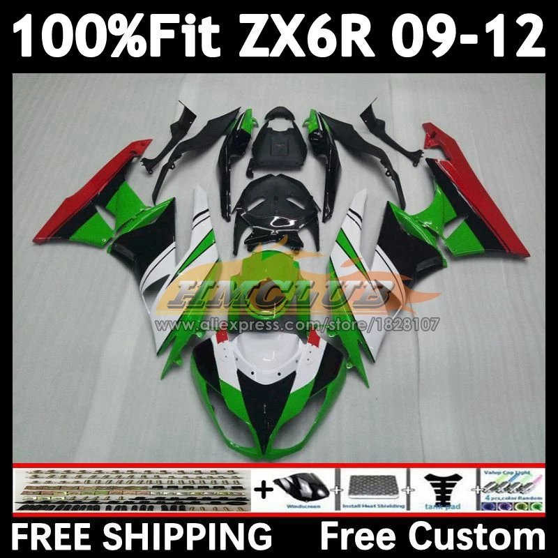 Injection Kit For KAWASAKI NINJA ZX-636 ZX-6R 2009 2010 2011 2012 158No.18 ZX 636 6R ZX636 factor green ZX6R 09 10 11 12 Fairing