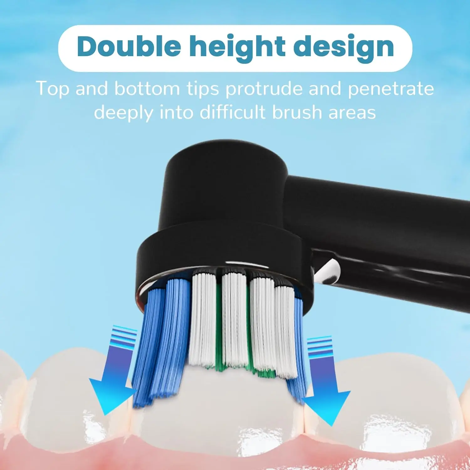 Cabezales de repuesto para cepillo de dientes Oral B, cabezales de repuesto para limpieza de precisión, boquillas negras para Oralb