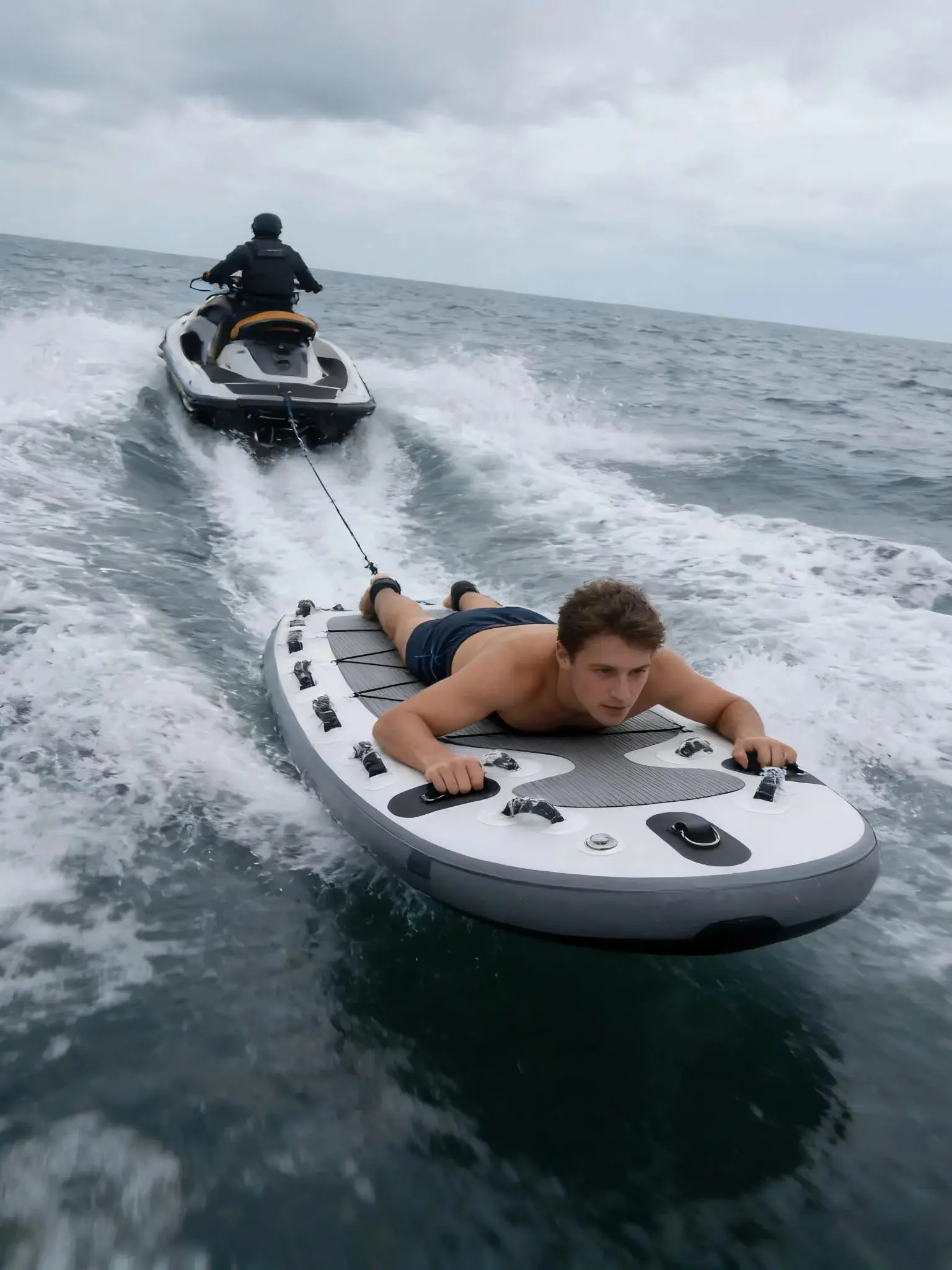 EU-Lager Aufblasbares Bodyboard Professioneller Notfall-Wasserrettungsschlitten Schwimmende Wassermatte Jet-Ski-Schlittenbrett für Wassersport – Detail 6