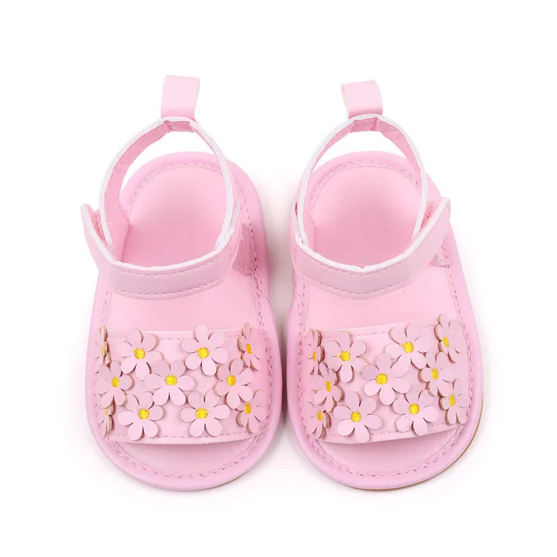 Nowe niemowlęta dziewczynki sandały podeszwa gumowa dla małych dzieci letnia buty na plażę uroczy kwiat Casual First Walker Newborn Princess Dress