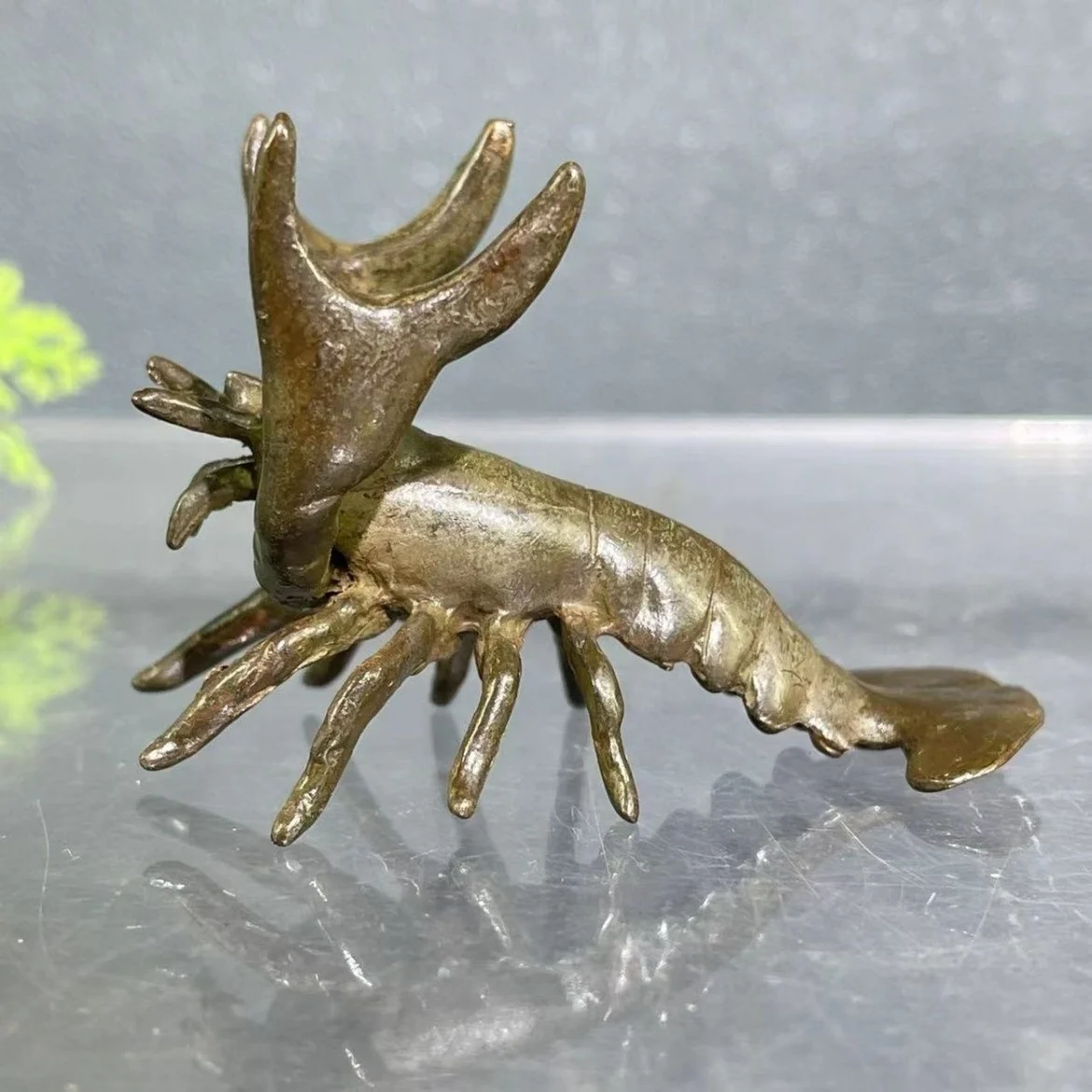 Retro solid lobster pen holder copper study desk decorations  table tea pet living room