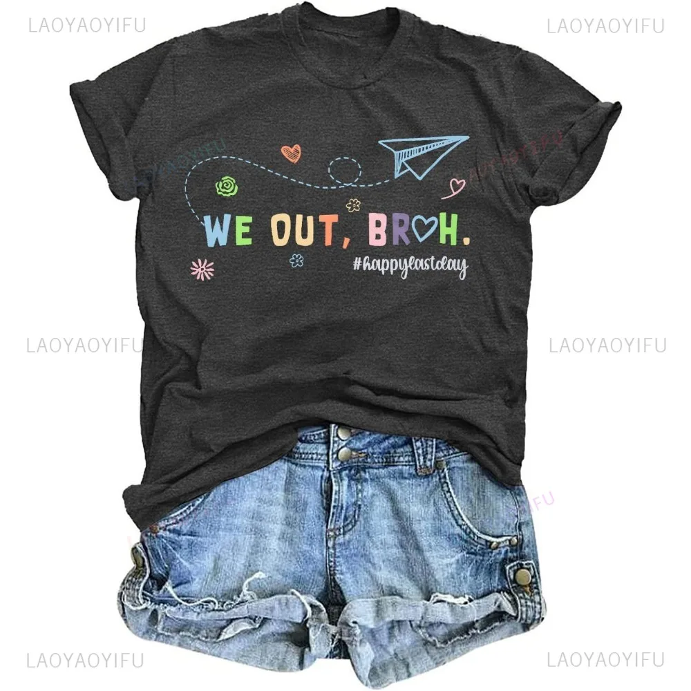 

New Arrival Last Day of Schoo Novelty Printed Cotton Tees Fashion Casual Streetwear Hip-hop Hipster Loose O-neck Hot Sale Tshirt