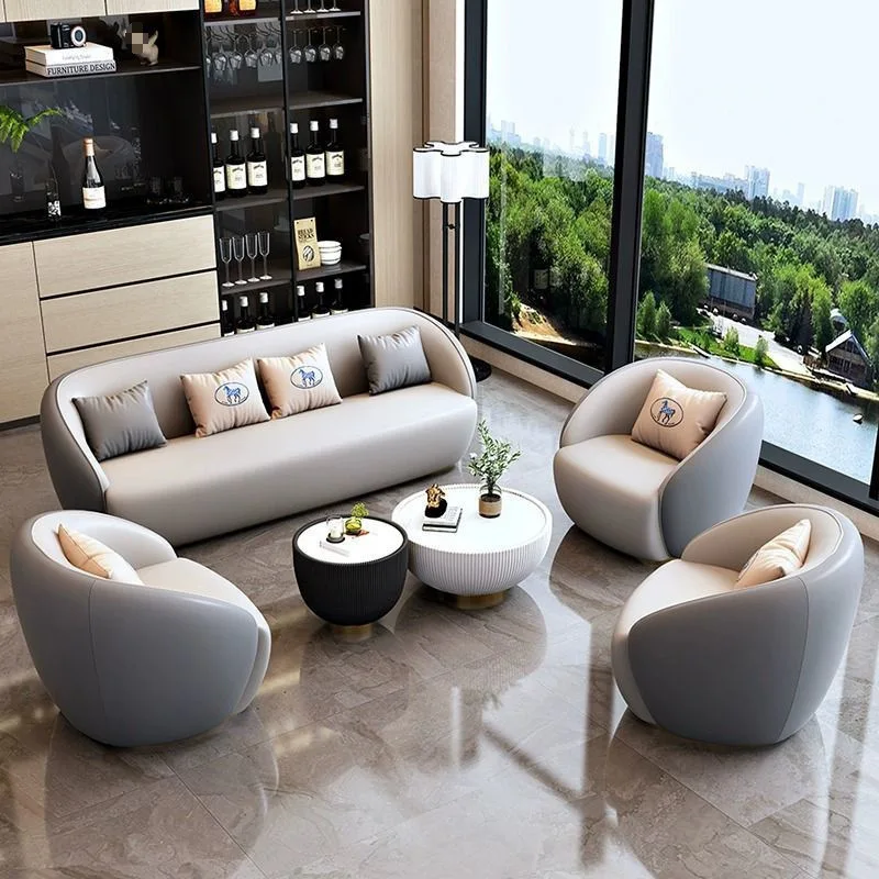 

Light Luxury Business Office Sofa Coffee Table Hotel Lobby Sofa Modern Simple Sales Office Negotiation Table Chair Combination