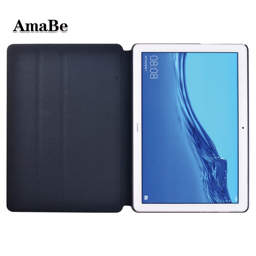 Drop Resistance Solid Case for Huawei MediaPad T5 10 10.1 Inch Anti-Dust Soft Leather Cover Case Protective Shell