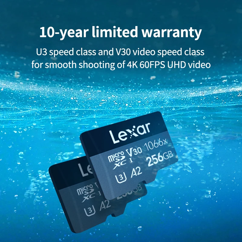 بطاقة Lexar microSDXC UHS-I 1066x V30 A2 بطاقة Micro SD الأصلية 128 جيجابايت حتى 160 ميجا بايت/ثانية بطاقة ذاكرة ترانسفلاش للهاتف اللوحي