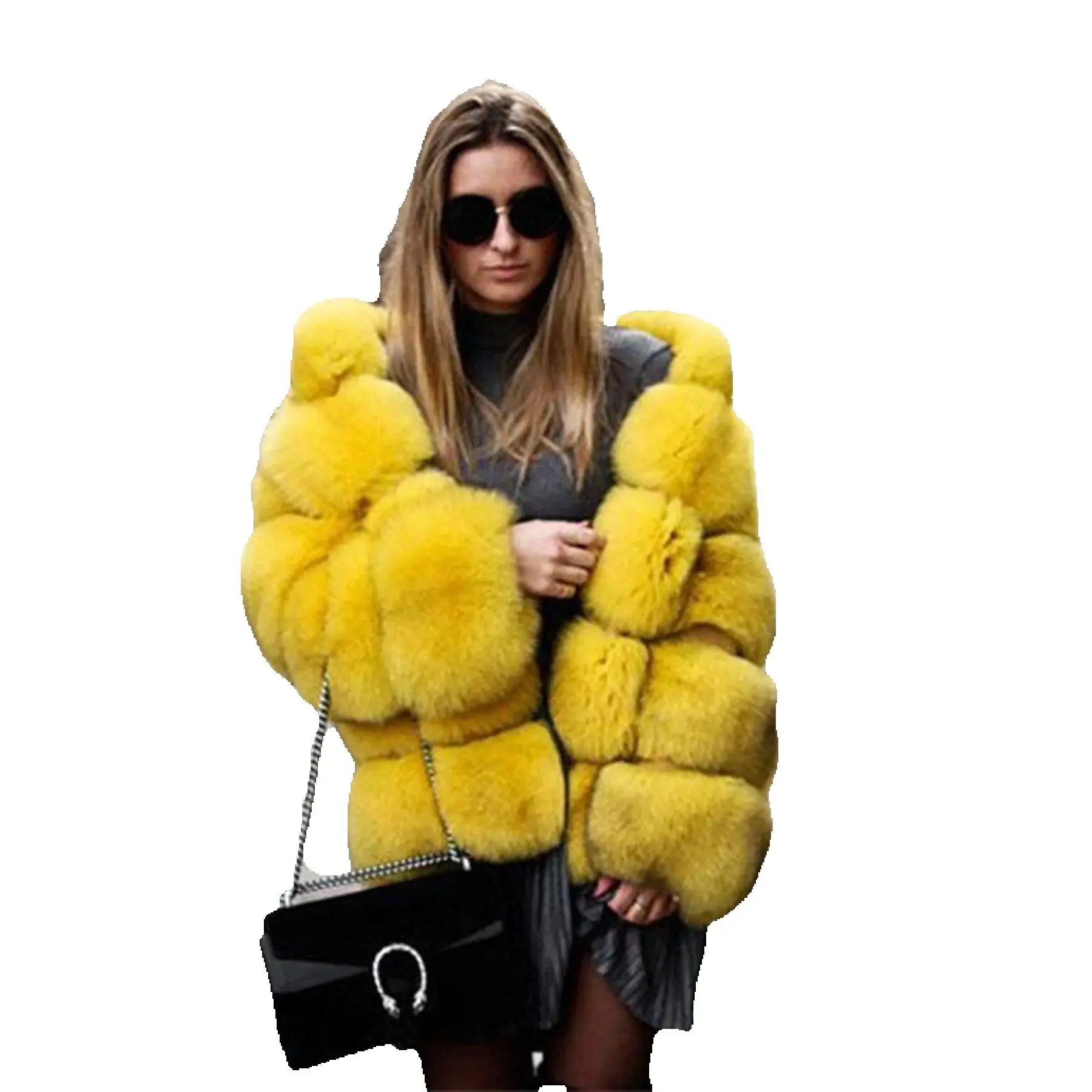 

Хит продаж: шуба со шляпой, лоскутное пальто с имитацией лисьего меха, производитель искусственного меха на складе.