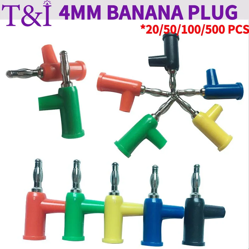 

4mm Banana Lantern Head High-voltage Plug Gun Type Stacked Connector Nickel Plated Banana Plug Side Port Wiring Lantern Wiring