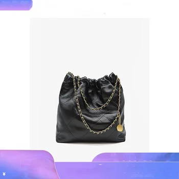 스타 패턴 아가일 체인 대용량 22 가방 쓰레기 봉투 토트 백 여성 정품 가죽 핸드백 유행 숙녀