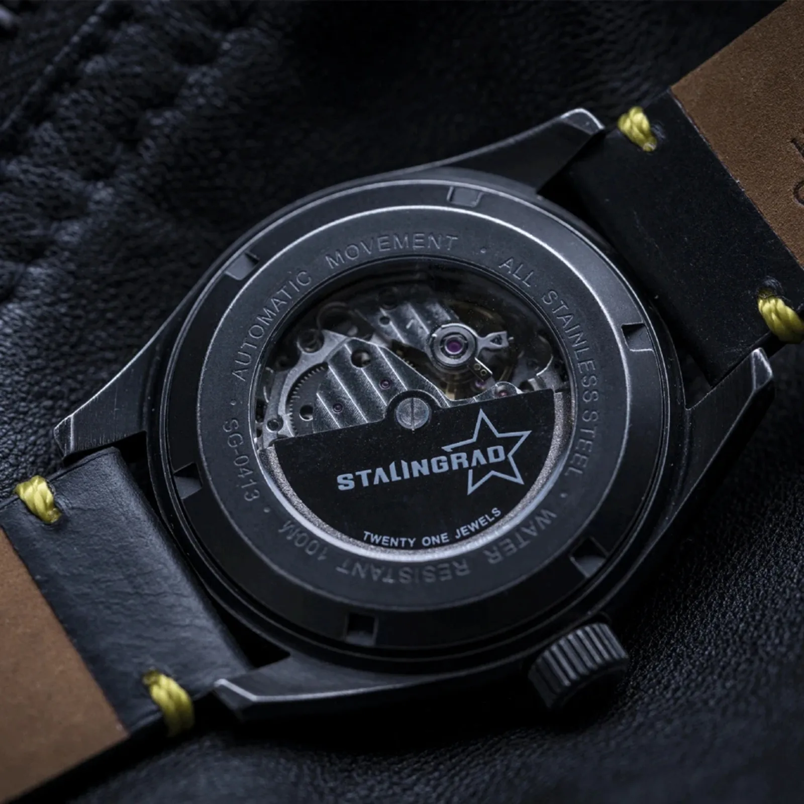 Stalingrad Men's Mechanical Watches Miyota-8215 Ceramic Bezel Sapphire Crystal 44mm Waterproof 100m Wristwatch