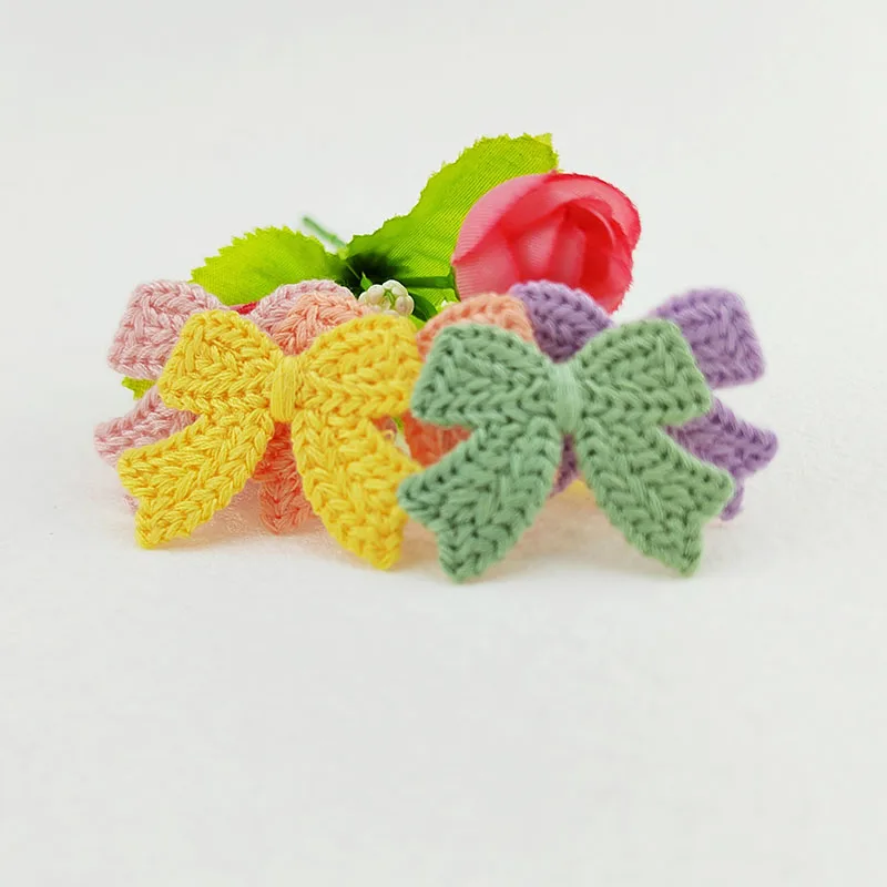 50 Stück 35*25mm Wollschleifen-Applikationen für DIY-Kleidung, Hüte, Schuhe, Nähzubehör, Aufnäher, Kopfbedeckungen, Haarschleifen, Clips, Dekorationszubehör – Detail 10
