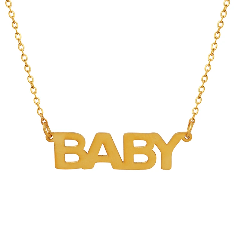 

Fashion Simple Baby Pendant Necklace Women's Stainless Steel Gold Plated Couple Necklace Girl Gift Hot Sale