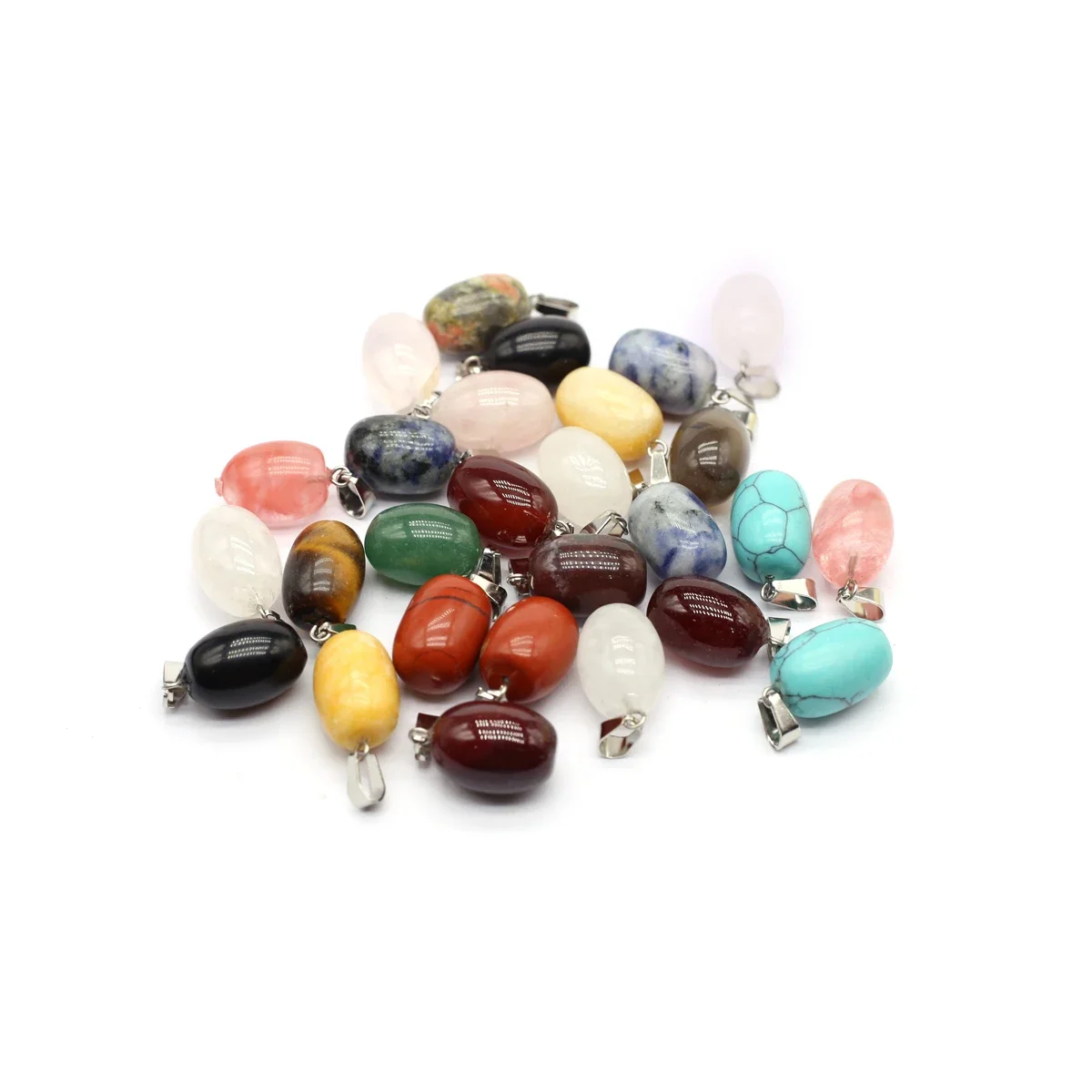 

Natural Stone Gemstones Mixed Color Bucket Bead Shape Fine Women's Earrings Charms for Jewelry Making DIY Necklace Accessories