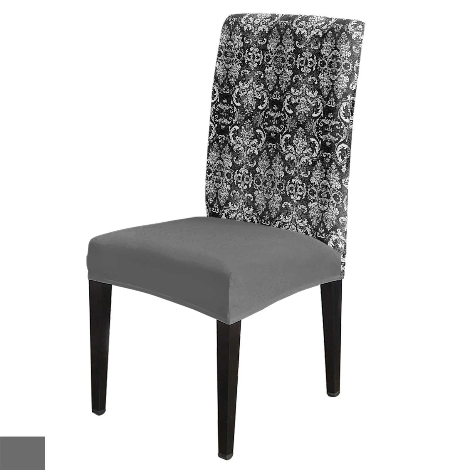 Flower Texture Abstract Retro Stretch Chair Cover Kitchen Dining Chair Slipcovers Banquet Hotel Elastic Seat Chair Covers