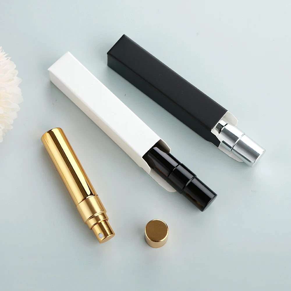 20/30 قطعة/الوحدة، 5 مللي زجاجات رذاذ رذاذ مطلية بالكهرباء (ذهبي/فضي/أسود). قابل للغسل وإعادة الملء، مع الصناديق.