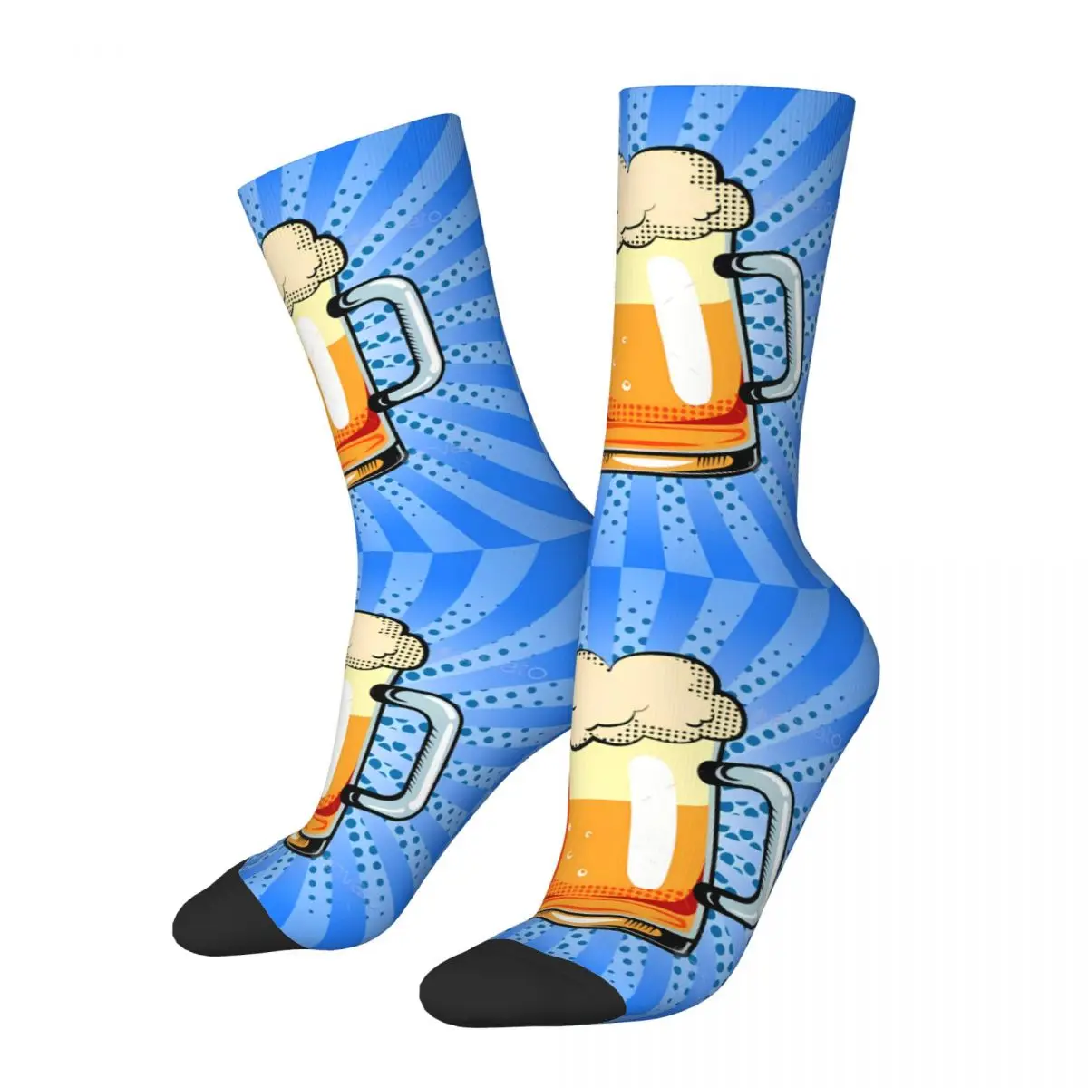 

Vintage Beer Art Sock Printed Man Polyester