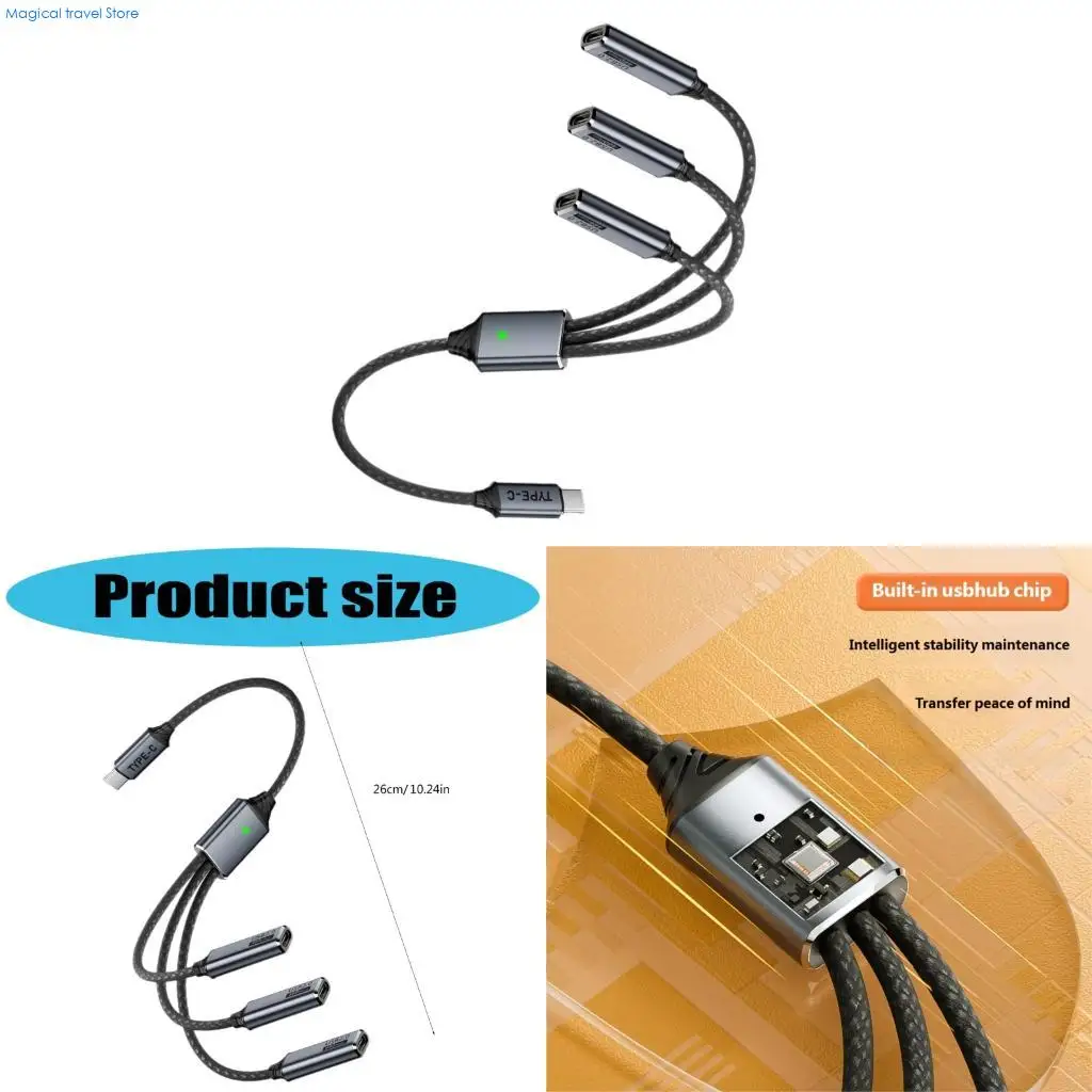 N2UB Fast Charging Type C Splitter for 480Mbps Data Transfer and Multi Device Use