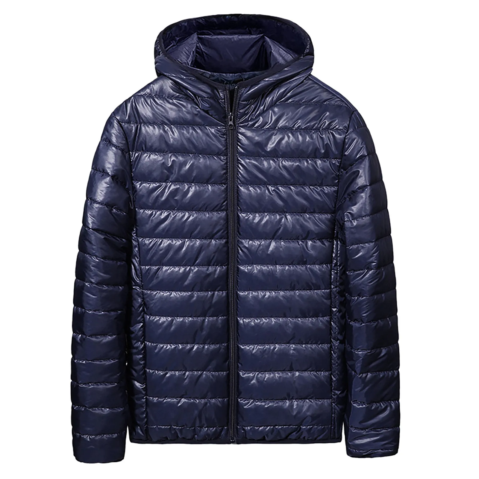 Manteau matelassé en coton à capuche pour hommes, manteau chaud bouffant, poches zippées légères, mode décontractée, grande taille, automne et hiver