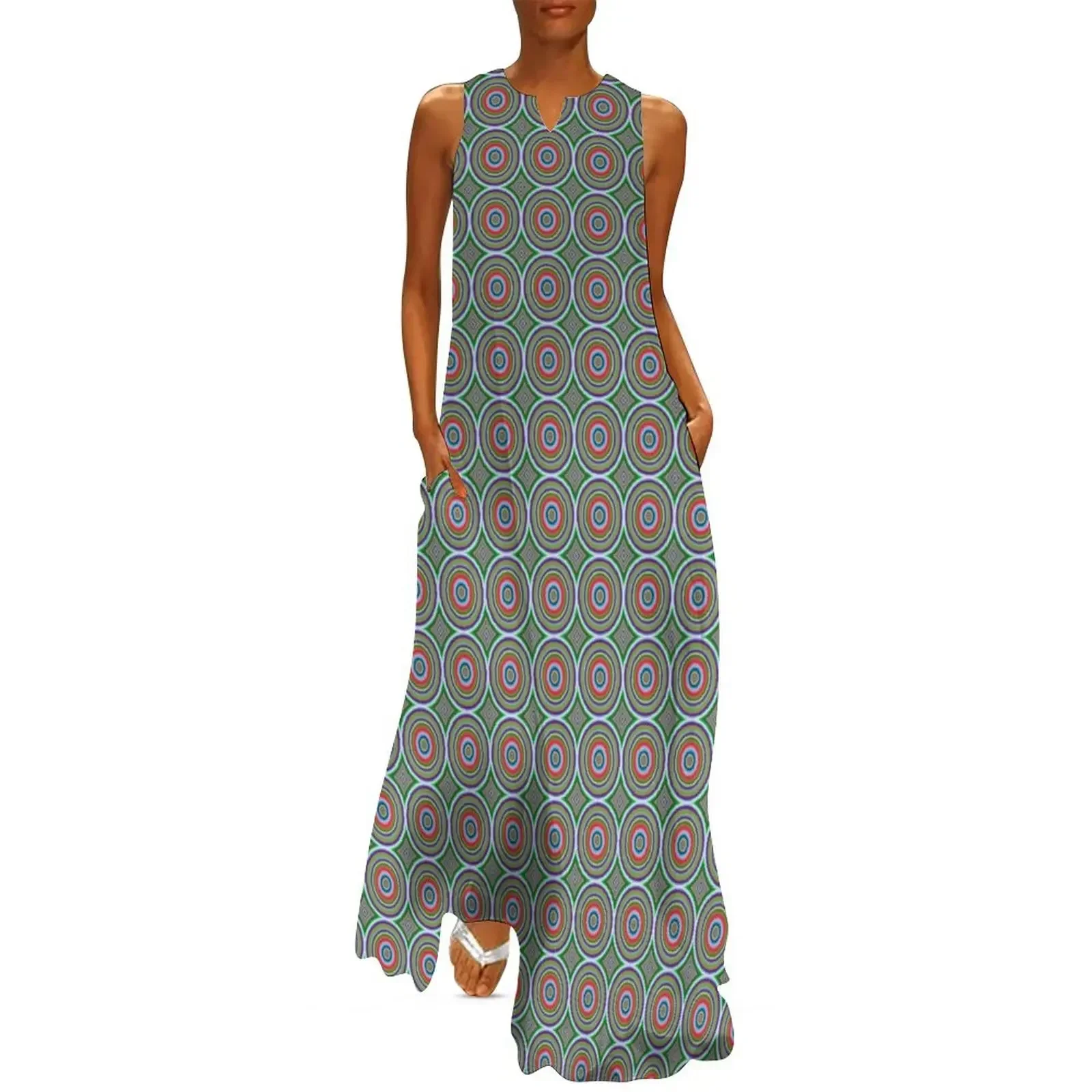

Fractal circles Long Dress summer women's suit prom dress Long dress woman women's clothing summer 2025 novelties