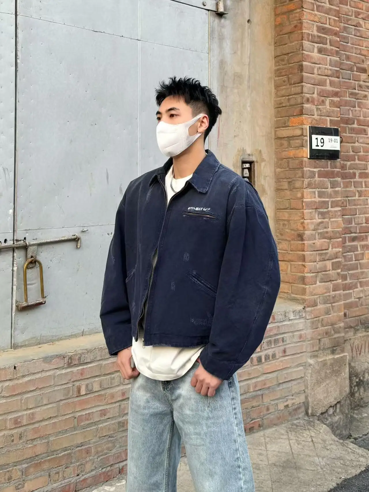 

Grailz GR винтажная потертая дизайнерская куртка корейская уличная повседневная свободная спортивная модная брендовая куртка в стиле хип-хоп для мужчин и женщин