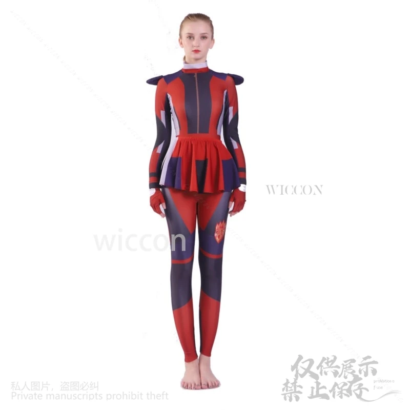 Anime Film Descendanas 3 Evie Mal Cosplay Kostüm Spandex Zentai Bodysuit Anzug Overalls Halloween Kostüm Perücken für Kinder Erwachsene