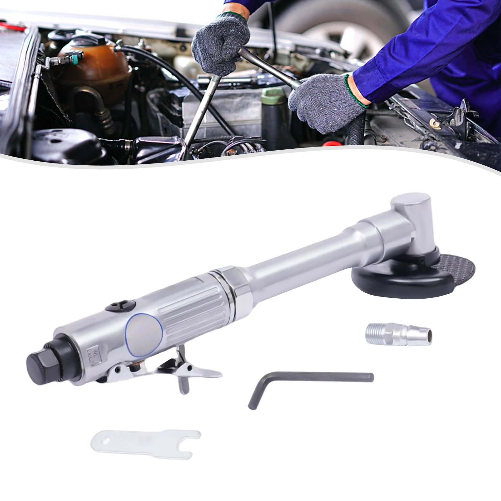 

Революционная пневматическая угловая шлифовальная машина с длинной ручкой, мощностью промышленного уровня и точной конструкцией для резки, шлифовки.