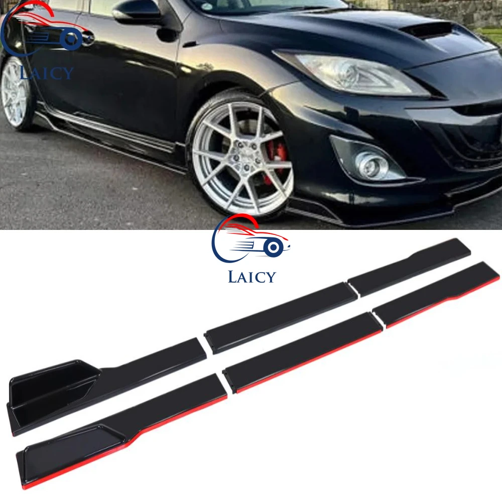 

LAICY For M-azda 3 speed3 86.6'' Side Skirt Splitter Spoiler Lip Rocker Panel Extensions Body Kit Car Bumpers Black