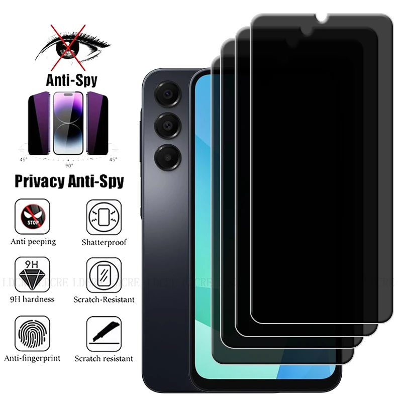 

4Pcs For Samsung A16 Glass For Samsung Galaxy A16 Screen Protector 9H HD Protective Anti-Spy Privacy Tempered Glass Samsung A16