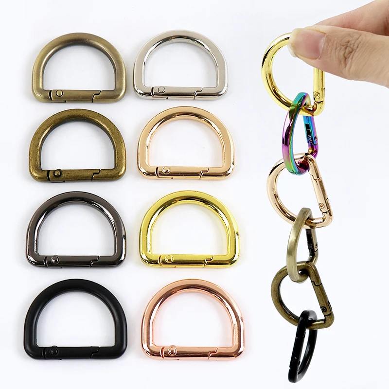 

10/20Pcs Metal Buckle Backpack Strap D Ring Trigger Snap Hook Carabiner Spring Hooks Pet Collar Connector Clasp Keychain Supply